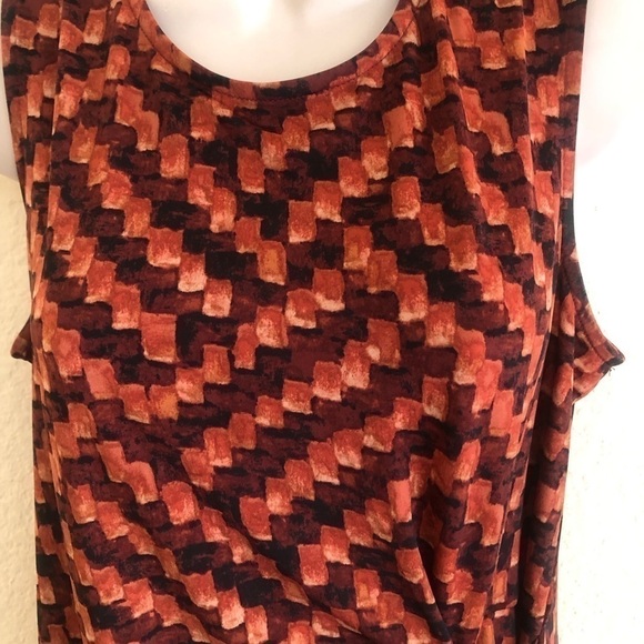 Cocomo Brown And Rust Checkered Blouse, Petite Medium - Picture 10 of 11